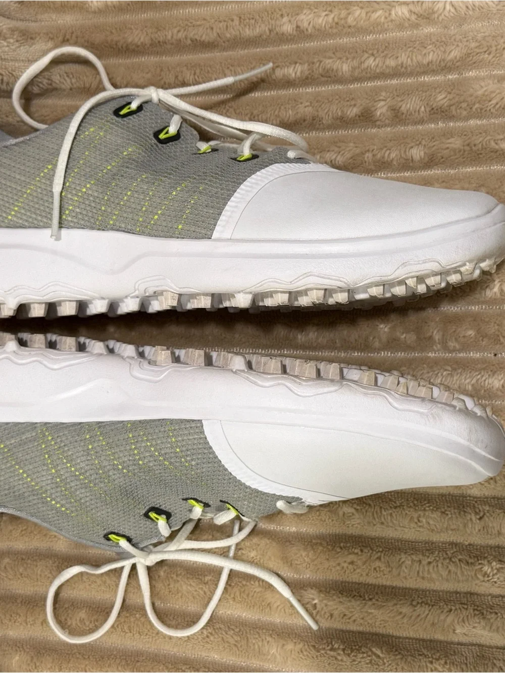 Nike Women’s White, Gray & Neon Green Athletic Golf Shoes